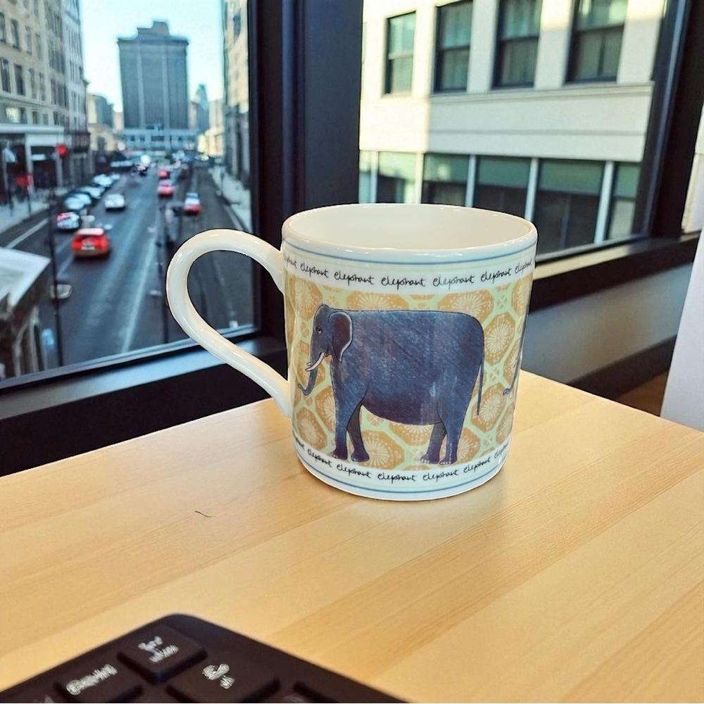 Elephant Wedgwood Mug Coffee Cup Collectible Bone China 10 Oz Made England Used